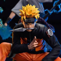 Premium Naruto Action Figures GK Collection Model featuring Uzumaki Naruto and Uchiha Sasuke in dynamic poses for desktop display.