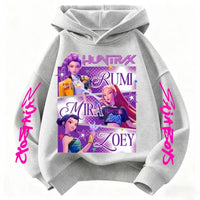 A fashionable KPop Demon Hunters Hoodie featuring the Huntrix design, a spring and autumn sweatshirt for boys and girls.