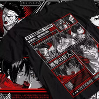 A stylish Levi Ackerman T-shirt made of soft cotton, featuring a Shingeki no Kyojin anime graphic pattern for men and women.