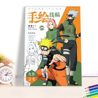Naruto Characters Art Book Drawing Skills 24pc colorful cartoon improvement guide anime gift