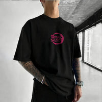 A trendy Nezuko Kamado T-Shirt featuring vibrant color printing of the anime character, designed as loose summer streetwear for men.