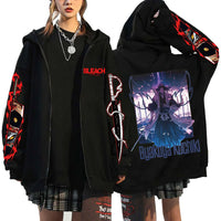 Bleach Zip Up Hoodie featuring Byakuya Kuchiki, stylish cosplay jacket for anime fans, perfect for men and women.