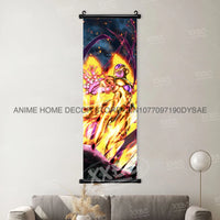 High-quality Dragon Ball Posters wall art scroll featuring Anime figures Goku, Vegeta, and Frieza for home decoration.