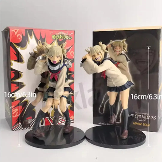 A highly detailed 15cm Toga Himiko Figurine made of premium PVC, standing in a dynamic My Hero Academia anime pose.