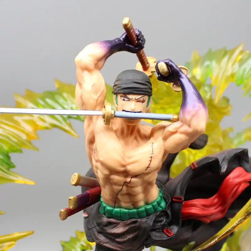 Roronoa Zoro PVC Figure 30cm With Light Bandai One Piece luminous standing model Christmas gift
