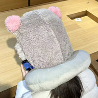 Inosuke Boar Head Plush Cosplay Neck Pillow U-shaped hooded travel blackout cloak anime prop