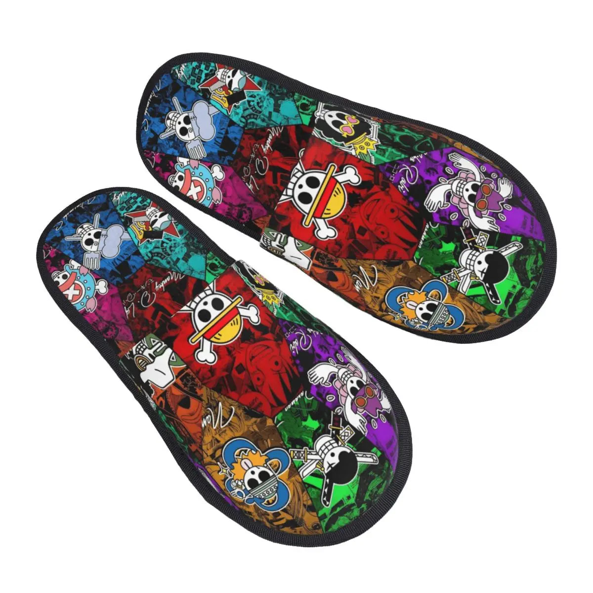 One Piece Luffy Memory Foam House Slippers cozy winter cotton non-skid bedroom slides anime gift