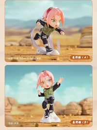 A cute Naruto Pop Mart Blind Box from the Ninkai Taisen Series featuring a collectible chibi anime desktop decoration model.