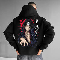 Naruto Sasuke Pure Cotton Anime Loose Hoodie back view loose unisex anime fashion sweater top