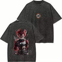 Dragon Ball Goku Majin Buu Washed Graphic T-Shirt Y2K unisex streetwear summer short sleeve