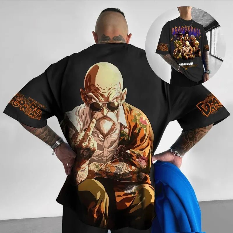 Dragon Ball Vegeta Harajuku Oversized Anime T-Shirt retro street unisex loose summer top 2025