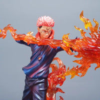 A highly detailed 30cm Ryomen Sukuna Figure made of premium PVC, showcasing the Jujutsu Kaisen King of Curses in a dynamic stance for desktop decoration.