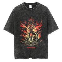 Fullmetal Alchemist Vintage Washed Hip Hop T-Shirt featuring a bold design with vibrant colors and anime-inspired graphics.