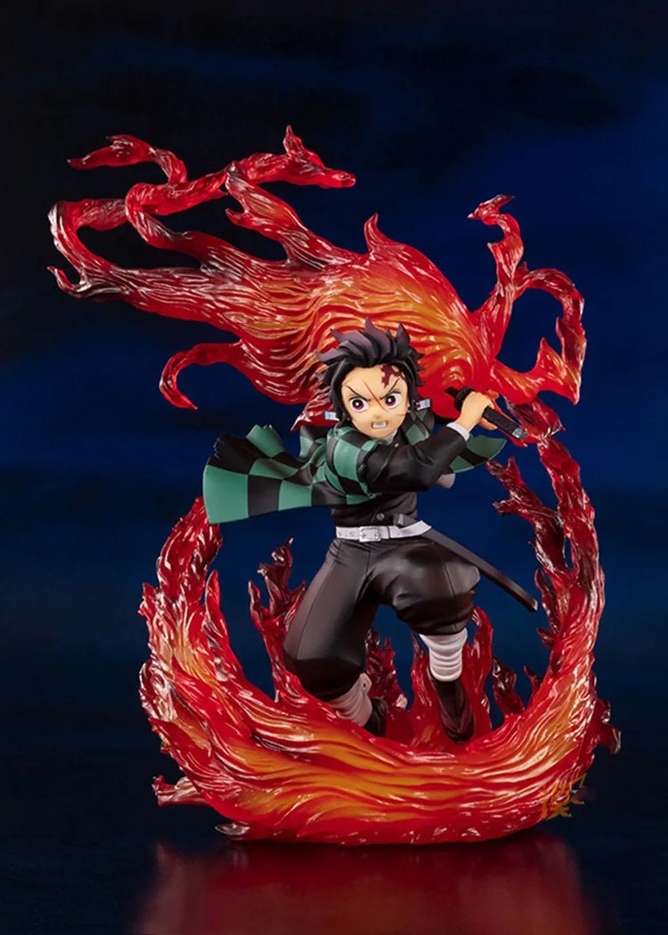 Tanjiro Hinokami Kagura Anime Figure 21CM Demon Slayer statue desktop decoration ornament gift
