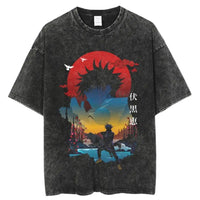 Jujutsu Kaisen Vintage Washed Cotton T-Shirt featuring bold graphic design and relaxed fit for anime fans.