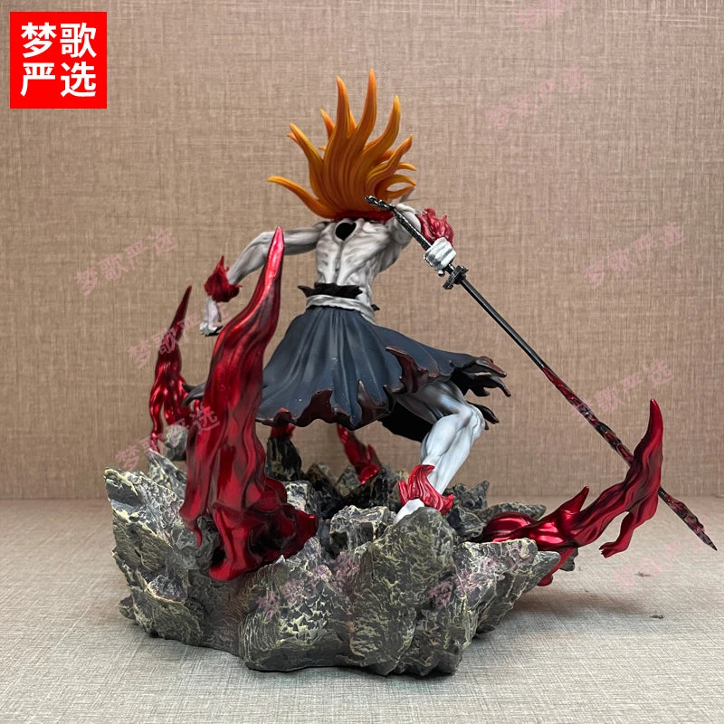 Bleach Kurosaki Ichigo Anime Figure full view 23CM action statue Halloween gift desk toy