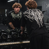 Oversized Cotton Tee Skull Print Unisex Streetwear Gym Top