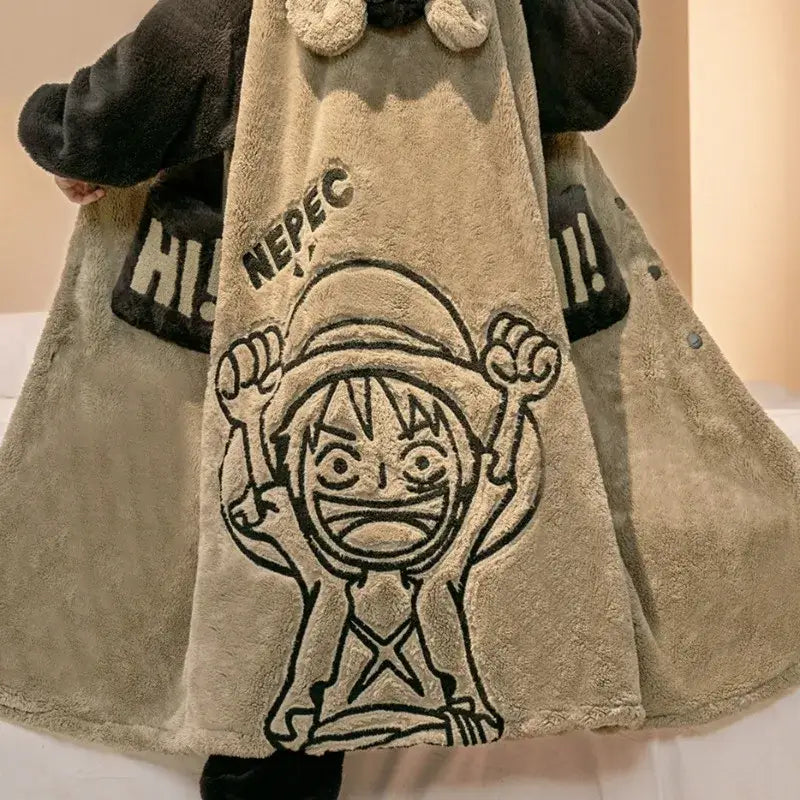 One Piece Luffy Bathrobe | Winter Fleece Pajamas – Infinite Visibility