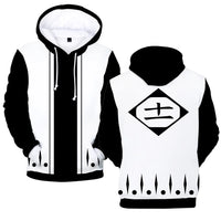 Bleach Anime 3D Print Cosplay Hoodie back view 3D print Y2K anime tracksuit pullover
