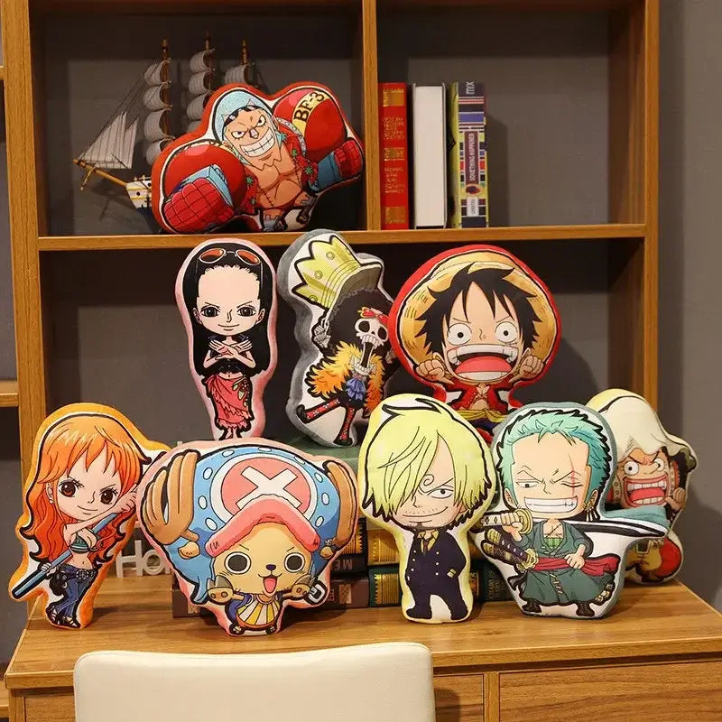 One Piece Kawaii Pillow Doll anime plush cushion featuring Luffy Zoro Sanji Chopper and Usopp soft stuffed toy gift