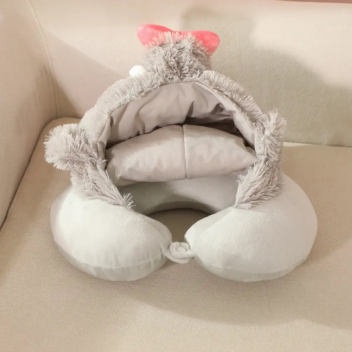 Inosuke Boar Head Plush Cosplay Neck Pillow U-shaped hooded travel blackout cloak anime prop