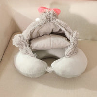 Inosuke Boar Head Plush Cosplay Neck Pillow U-shaped hooded travel blackout cloak anime prop