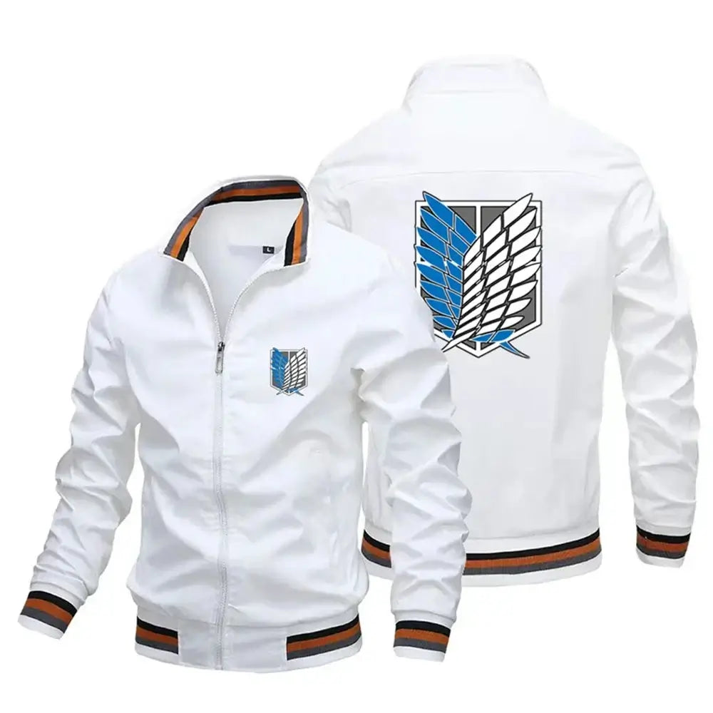 Attack on Titan Baseball Jacket Y2K Harajuku Street Style thick polyester zipper closure Titan print applique detail sizes S to 5XL mens outerwear