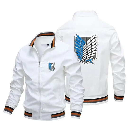 Attack on Titan Baseball Jacket Y2K Harajuku Street Style thick polyester zipper closure Titan print applique detail sizes S to 5XL mens outerwear