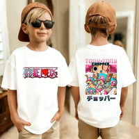 One Piece Kids T-Shirt Anime Luffy Zoro Chopper short sleeve cotton summer tee boys girls ages 7-13