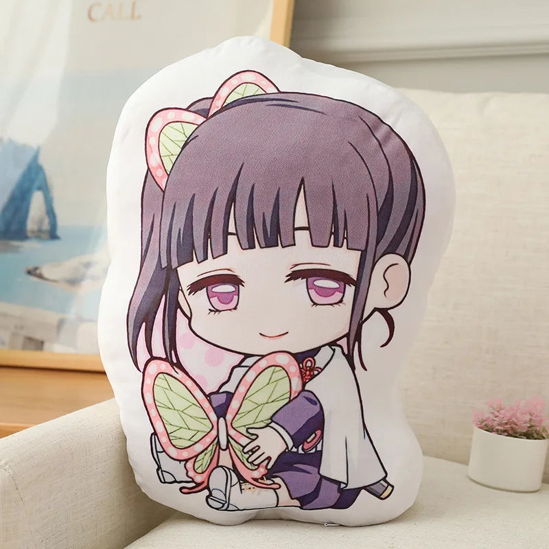 Close-up of Demon Slayer Nezuko Kawaii Stuffed Plush Doll face detail soft fabric anime doll