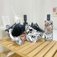 An automatic One Piece Nika Luffy Fold Umbrella with a three-fold design, featuring Gear 5 anime art and black glue sunscreen.