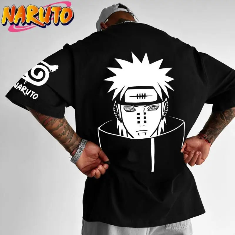 A breathable Itachi Akatsuki T-Shirt made of pure cotton, featuring Uchiha Itachi anime art, designed for men and women's fitness and summer wear.