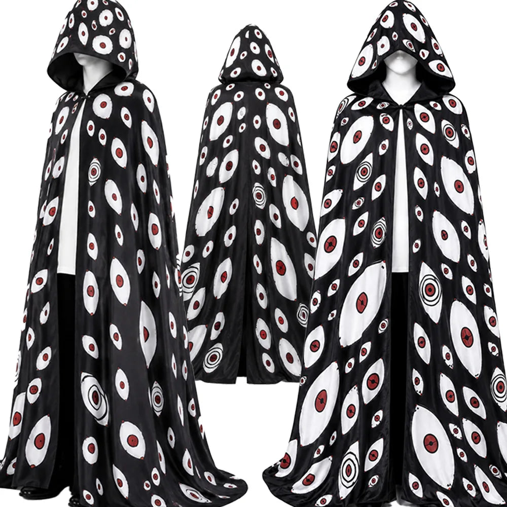 Yhwach BLEACH TYBW Cosplay Cloak featuring a unique design with a hood and eye patterns, perfect for cosplay events.