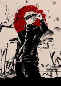 A high-definition Jujutsu Kaisen Poster printed on canvas, featuring a comic-style illustration of Gojo Satoru and Ryomen Sukuna for home wall decoration.