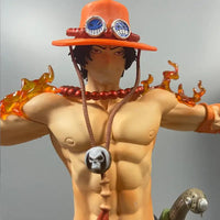 A detailed 28cm Portgas D. Ace Figure made of PVC, featuring a dynamic Fire Fist battle pose for One Piece anime collection.