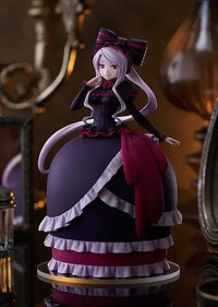 In-stock GSC POP UP PARADE OVERLORD IV anime action figures of Albedo in a black full dress and Shalltear Bloodfallen.