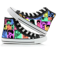 Breathable My Hero Academia Canvas Shoes featuring Izuku Midoriya anime art, designed as comfortable high-top student sneakers.