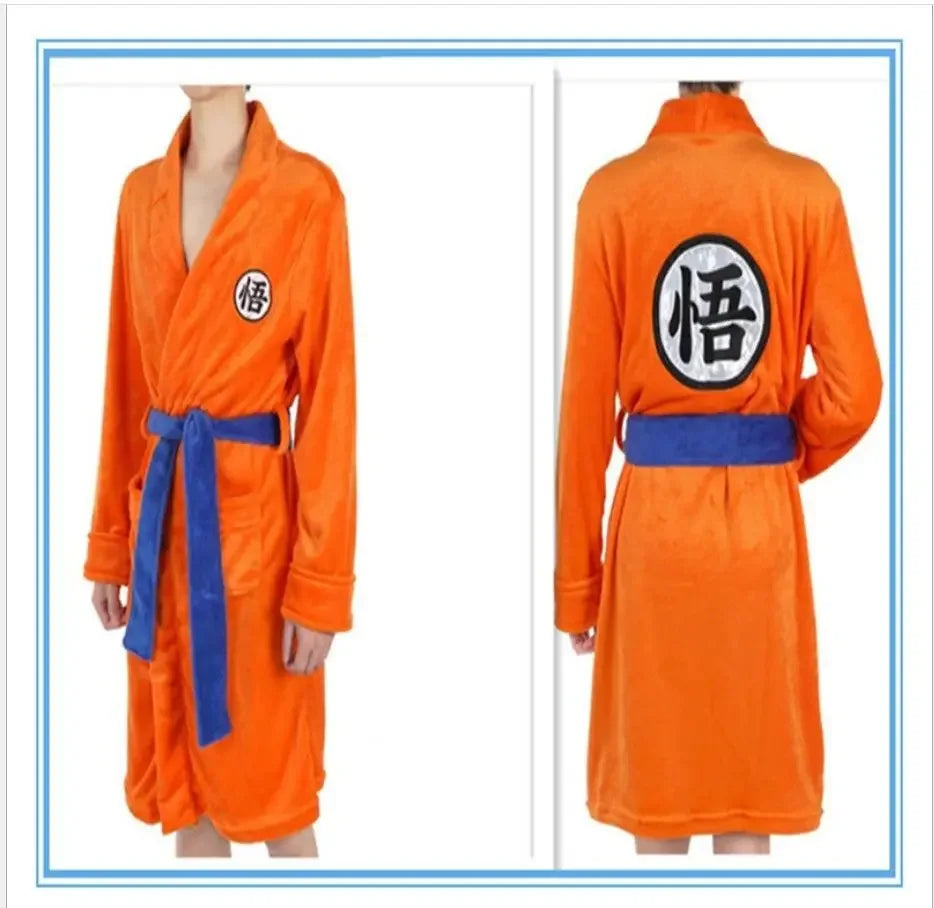 Dragon Ball Goku Flannel Anime Cosplay Bathrobe warm unisex home pajamas autumn winter