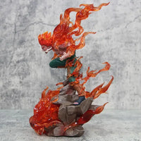 A premium Might Guy Luminous Figure showing the Night Guy Eight Inner Gates attack, glowing vibrantly on a gaming desktop.