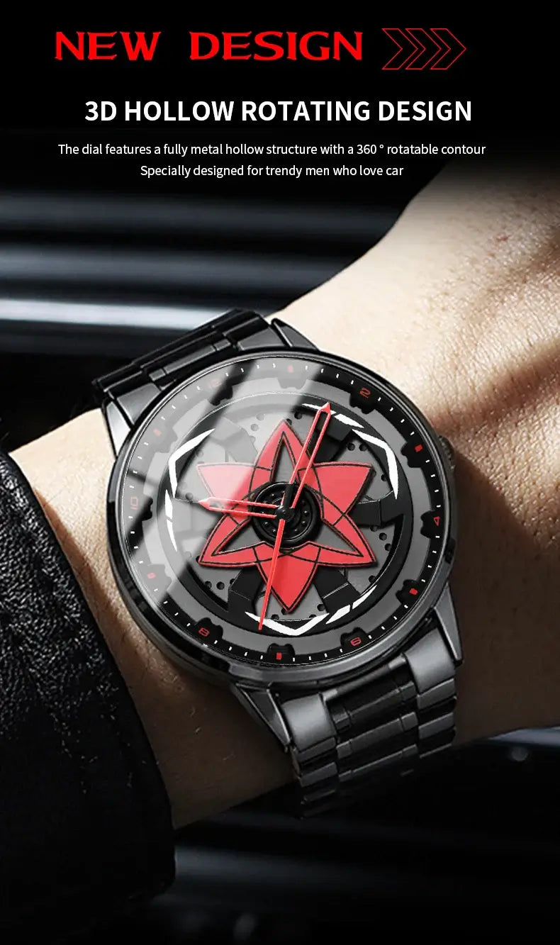 VA VA VOOM Racing Series Watch creative spinning dial stainless steel waterproof sports quartz watch for men