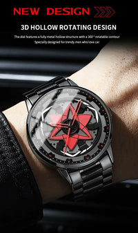 VA VA VOOM Racing Series Watch creative spinning dial stainless steel waterproof sports quartz watch for men