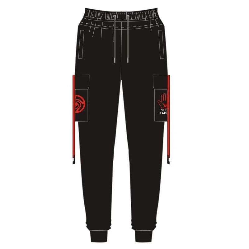 A casual Jujutsu Kaisen Tracksuit featuring Gojo Satoru and Itadori Yuji character designs, consisting of a pullover hoodie and matching pants.