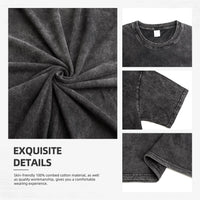 L Lawliet T-Shirt Death Note vintage washed cotton graphic tee with oversized fit O-neck collar and drop-shoulder short sleeves front view