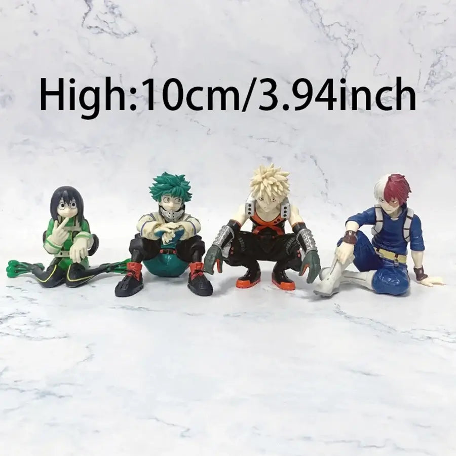 A highly detailed 18cm My Hero Academia Anime Figure made of PVC, featuring action poses of All Might, Deku, and Bakugo for collectors.