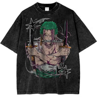 A new 2025 ONE PIECE Roronoa Zoro Shirt, an anime retro t-shirt with a designer illustration pattern.