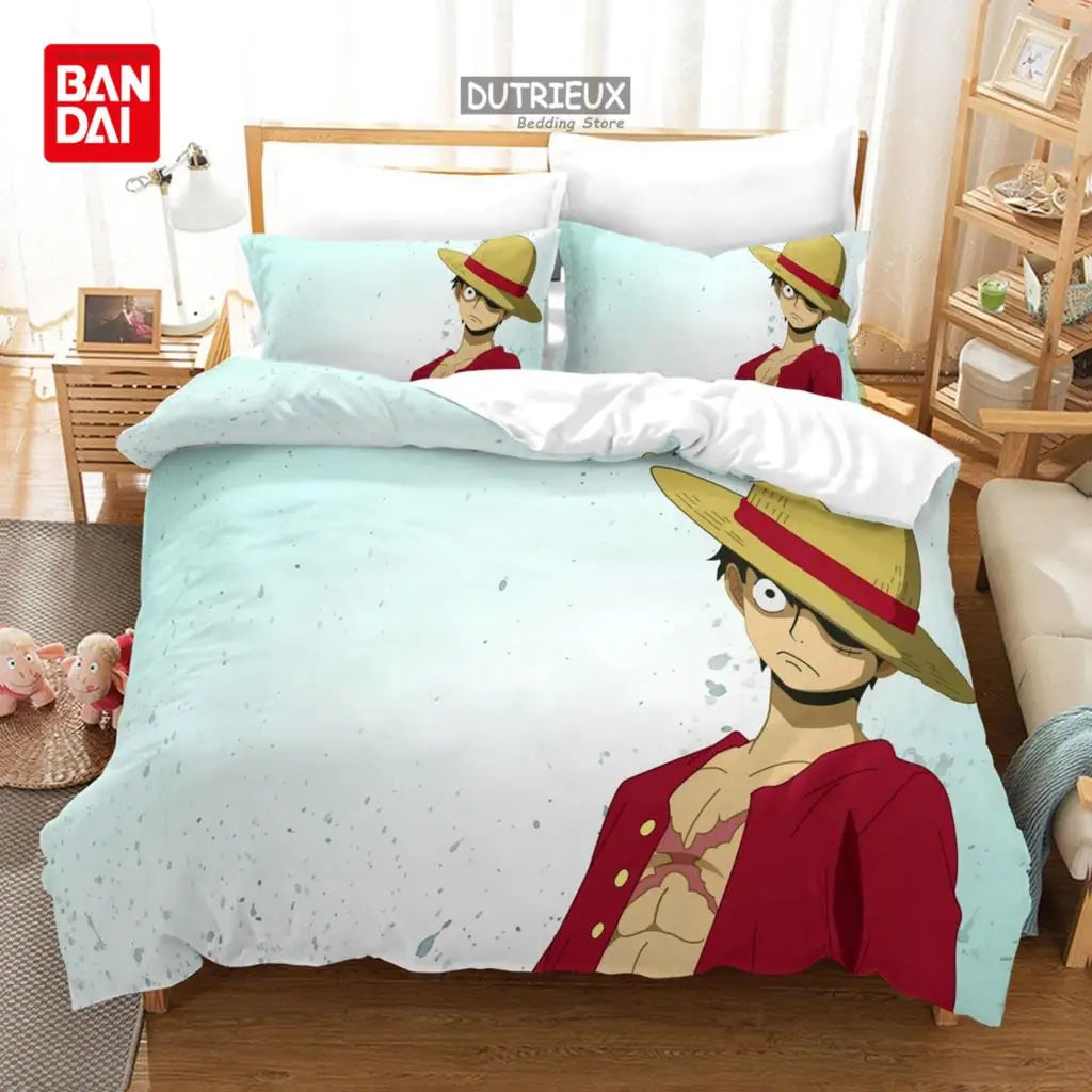 One Piece Luffy Anime Bedding Set Duvet Cover single double large bedroom decoration gift