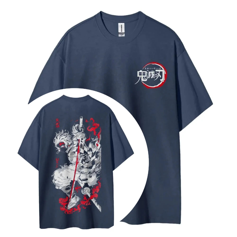 Demon Slayer Kimetsu no Yaiba Anime T-Shirt cotton unisex round neck summer breathable street tee