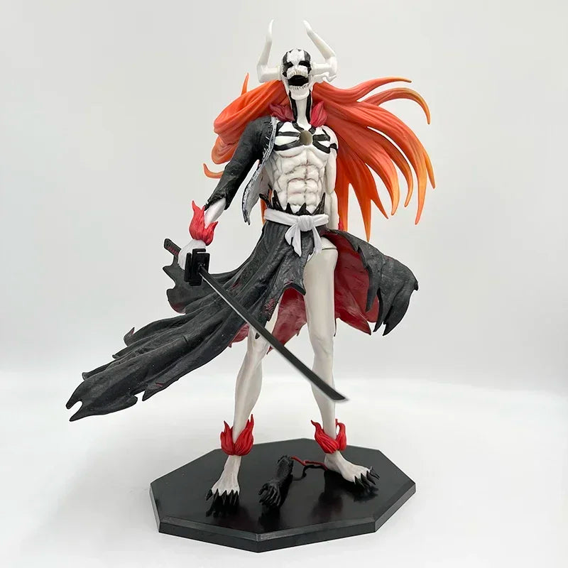 A detailed 32cm Bleach Anime Figure GK model featuring Kurosaki Ichigo in battle pose, available with Ulquiorra Cifer and Toshiro Hitsugaya variants.