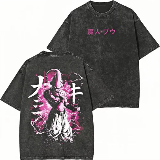 Dragon Ball Goku Majin Buu Washed Graphic T-Shirt Y2K