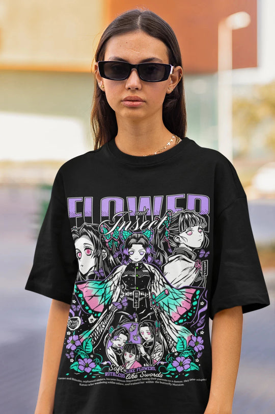 Demon Slayer Shinobu Kocho Children Cotton T-Shirt Bandai loose unisex casual comfortable summer